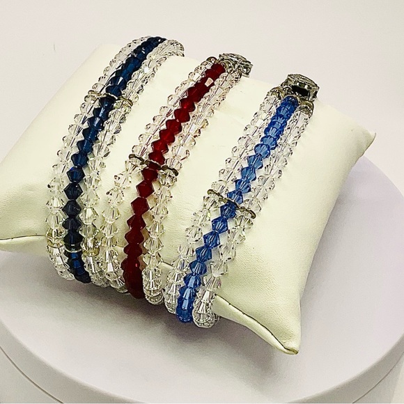 Vintage Three rows Crystals by Swarovski Bracelet - Picture 1 of 12